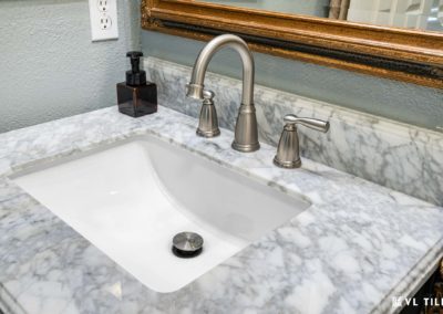 Moonstone Flower Marble Design ADA Bathroom Remodel